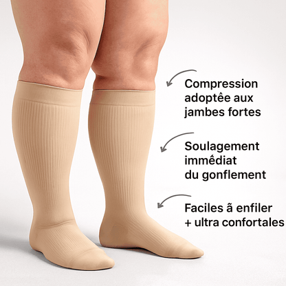 Comprelle™ – Chaussettes de Compression pour Mollets Larges